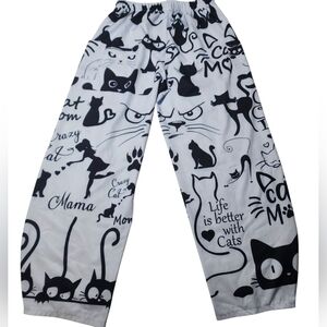 Cat Print PJ Pants Size Large